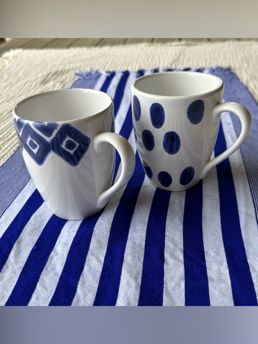 Viva by Vietri Santorini Blue & White Ceramic Mug